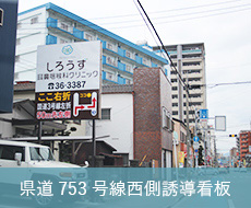 県道753号線西側誘導看板